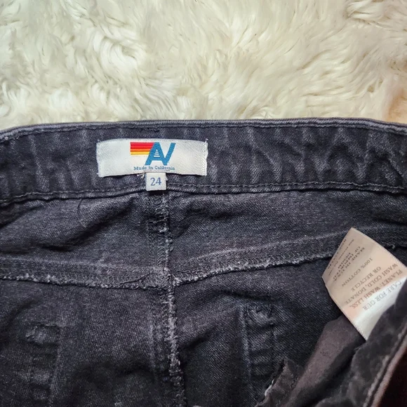 Aviator Nation Vintage Black Distressed Rippedjeans Size 24